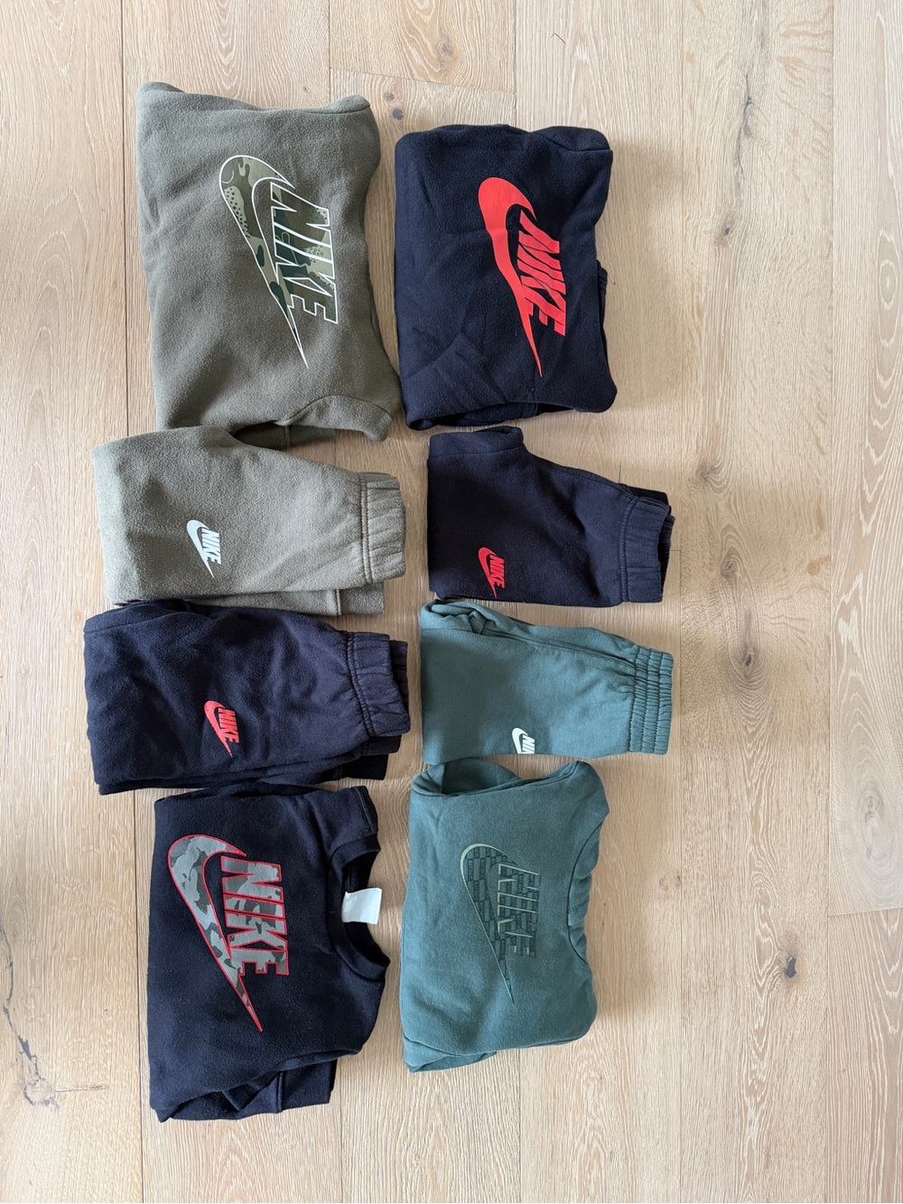 Nike Kids Sweatpants & Joggers Bundle - Olive Green & Navy with Red Accents